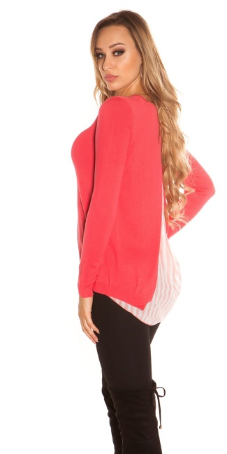 2in1 jumper with vokuhila-cut Coral